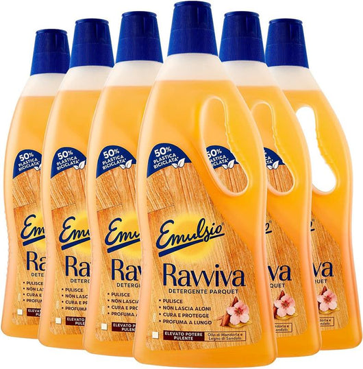 SET 6 EMULSIO PAVIMENTO LIQUIDO 1LT RAVVIVA PARQUET