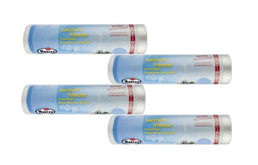 KIT SET 4 PZ MAURY'S SACCHETTI ALIMENTI FRIGO 300 PZ 28 X 42 CM EXTRA RESISTENTI