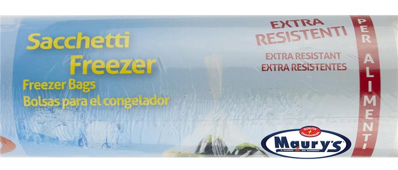 KIT SET 4 PZ MAURY'S SACCHETTI ALIMENTI FRIGO 300 PZ 28 X 42 CM EXTRA RESISTENTI