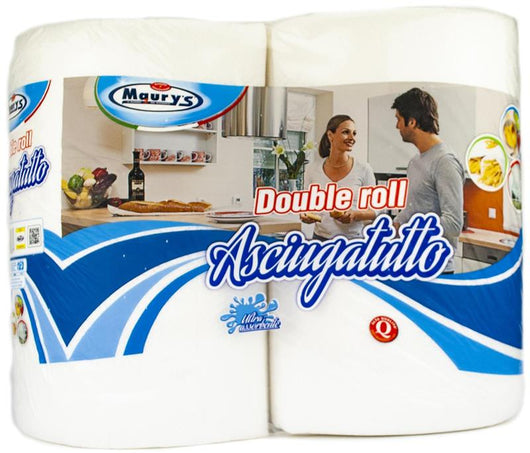 KIT SET 3 PZ MAURY'S CARTA ASCIUGATUTTO CUCINA 2 ROTOLI DOUBLE ROLL 1100GR