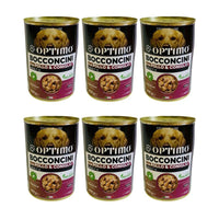 KIT SET 6 PZ OPTIMO BOCCONCINI PER CANE AL GUSTO POLLO E CONIGLIO DA 400 GR