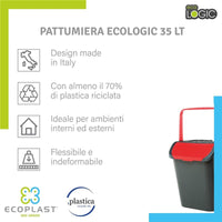 MAURY'S TRIS PATTUMIERA ECOLOGIC DA 35 LITRI COMPONIBILE CON MANICI
