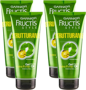 FRUCTIS SET 4 CONFEZIONI GEL FISSANTE PER CAPELLI EXTRA FORTE STRUCTURING DA 200 ML L'UNO