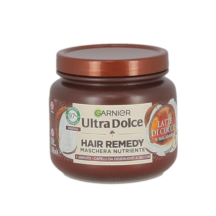 SET 5 GARNIER ULTRA DOLCE MASCHERA CAPELLI DA DISIDRATATI A SECCHI AZIONE IN 1 MINUTO CON LATTE DI COCCO E MACADAMIA 340 ML