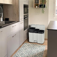 PATTUMIERA PATTY 3 DIFFERENZIATA COLLEZIONE AURORA BIANCO 13 + 8 + 13 L MISURE 58.5 X 32 X H 41.5 CM  3 SCOMPARTI