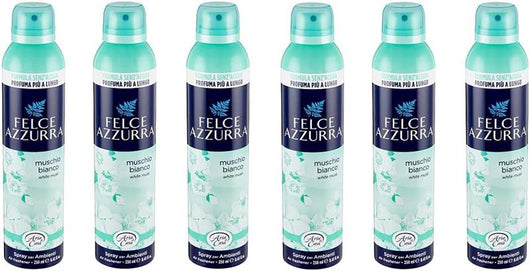 SET 6 FELCE AZZURRA ARIA DI CASA MUSCHIO BIANCO SPRAY 250ML