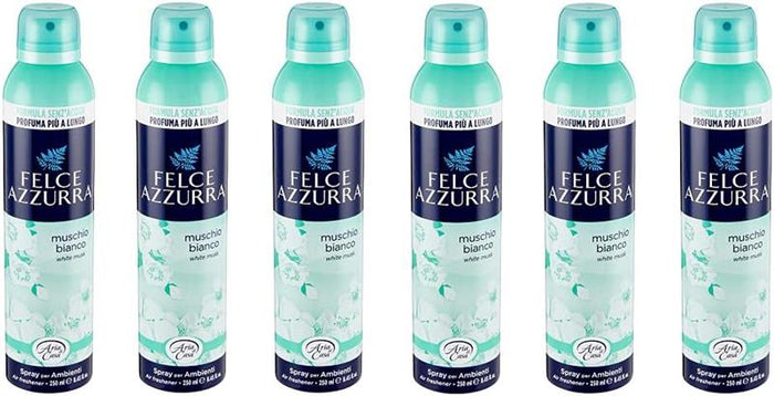 SET 6 FELCE AZZURRA ARIA DI CASA MUSCHIO BIANCO SPRAY 250ML