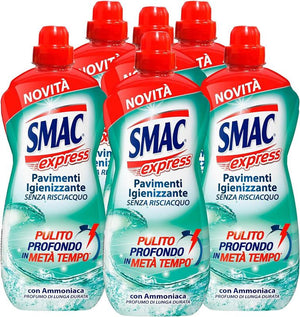 SET 6 SMAC EXPRESS PAVIMENTI SENZA RISCIACQUO IN FORMATO DA 1 LTAMMONIACA
