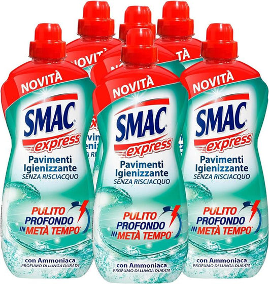 SET 6 SMAC EXPRESS PAVIMENTI SENZA RISCIACQUO IN FORMATO DA 1 LTAMMONIACA