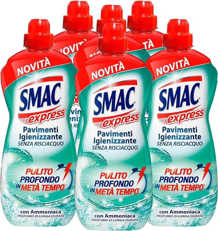 SET 6 SMAC EXPRESS PAVIMENTI SENZA RISCIACQUO IN FORMATO DA 1 LTAMMONIACA