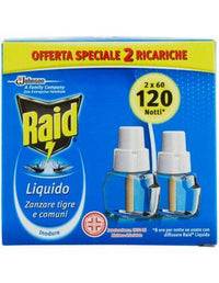 RAID 2 RICARICHE LIQUIDO ANTIZANZARE X 120 NOTTI