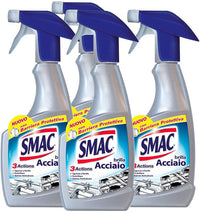 SET 4 CONFEZIONI DI SPRAY SMAC BRILLA ACCIAIO IN CONFEZIONE DA 520 ML CIASCUNO