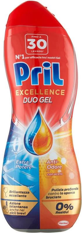 SET 8 PZ PRIL GOLD GEL PER LAVASTOVIGLIE IN FORMATO DA 540ML ANTIODORE ALL'ACETO