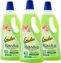 SET 3 EMULSIO DETERSIVO PAVIMENTO LIQUIDO 1LT RAVVIVA FIORI DI LIMONE E CAMELIA