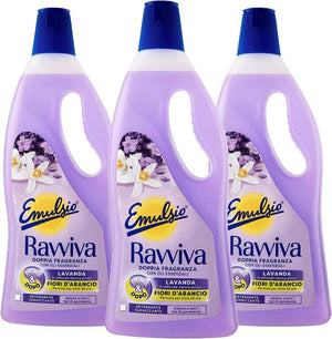 SET 3 EMULSIO PAVIMENTI LIQUIDO 1LT RAVVIVA LAVANDA E FIORI D'ARANCIO