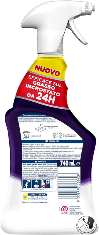 NAPISAN SPRAY 740 ML SGRASSATORE UNIVERSALE SUPERFICI IGIENIZZANTE ANTI GERMI E BATTERI SUPER PULENTE