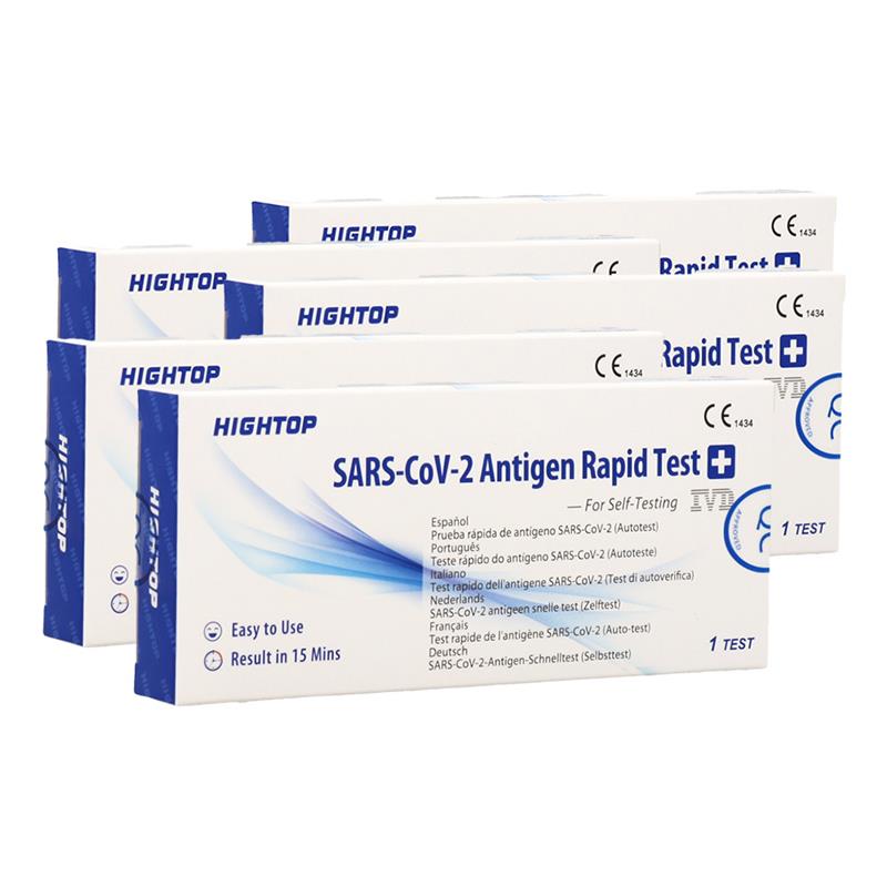 SET 5 TEST TAMPONE RAPIDO NASALE ANTIGENICO FARINGEO PER VIRUS CERTIFICATO CE