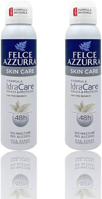 FELCE AZZURRA DEODORANTE 2 PZ SPRAY SKIN CARE CON THE BIANCO FORMULA IDRATALC EFFICACIA 48 ORE 150 ML L'UNO ANTIMACCHIA