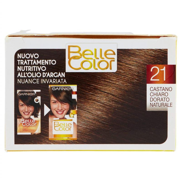 SET 6 GARNIER BELLE COLOR 21 CASTANO CHIARO DORATO COPRE I CAPELLI BIANCHI