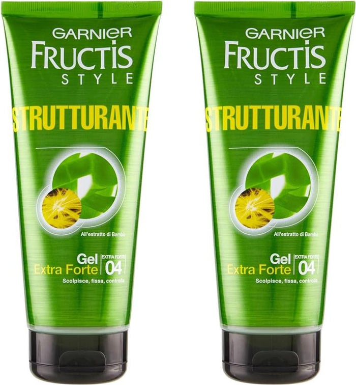 FRUCTIS SET 2 CONFEZIONI  GEL FISSANTE PER CAPELLI EXTRA FORTE STRUCTURING DA 200 ML L'UNO