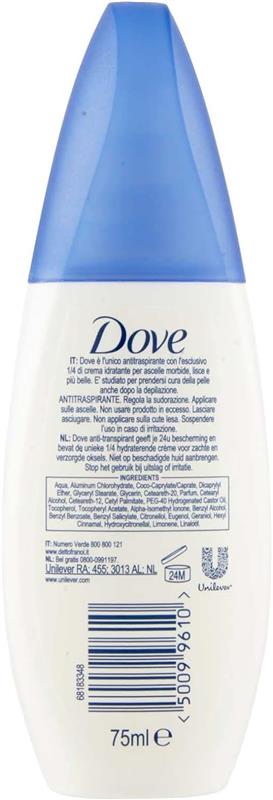 DOVE SET 6 PZ DEODORANTE  VAPO 75 ML ORIGINAL
