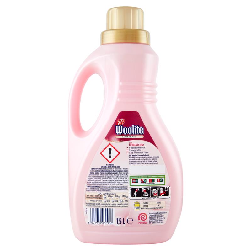 LIP WOOLITE SET 8 PZ LIQUIDO 25 LAVAGGI 1,5LT.CLASSICO SPECIFICO PER LANA E DELICATI