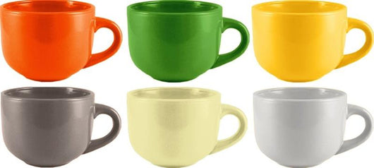 SET 6 TAZZE JUMBO POINT NEW COLOR CAPIENZA DA 450CC IN COLORE ASSORTITO