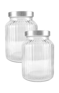 KIT SET 2 PZ MAURY'S BARATTOLO CLASSICO TAPPO METALLO GRANDE TRASPARENTE 750 ML