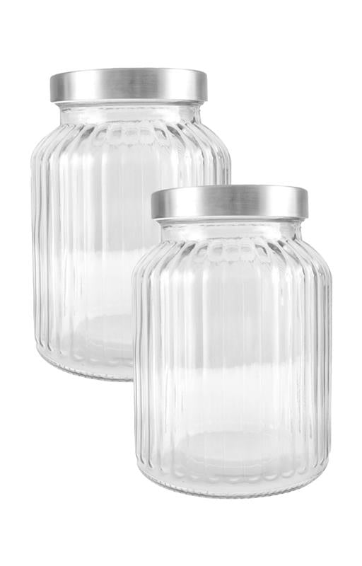 KIT SET 2 PZ MAURY'S BARATTOLO CLASSICO TAPPO METALLO GRANDE TRASPARENTE 750 ML