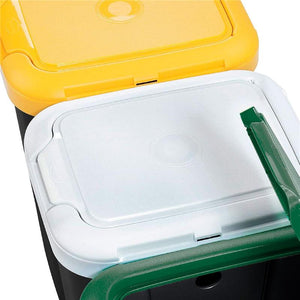 PATTUMIERA DIFFERENZIATA TRIO NERO + AMBRA / BIANCO / VERDE (3 X 25 LITRI) + COPERCHIO