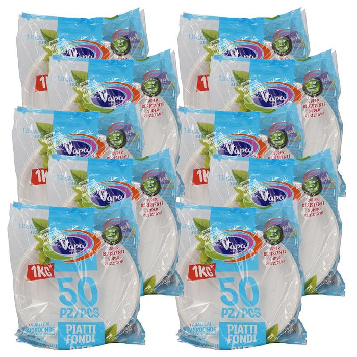 VAPA 500 PIATTI FONDI RIUTILIZZABILI IN CONFEZIONE DA 1 KG