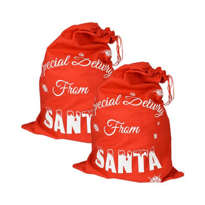 KIT SET 2 PZ MAURY'S SACCO DI BABBO NATALE ROSSO 60 X 90 CM