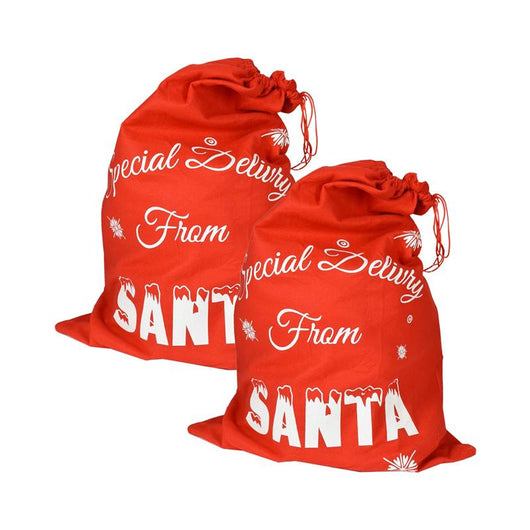 KIT SET 2 PZ MAURY'S SACCO DI BABBO NATALE ROSSO 60 X 90 CM