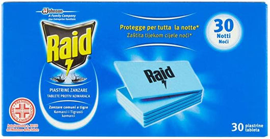 240 RAID PIASTRINE RICARICA PER 30 NOTTI LAMINATE IN CONFEZIONI DA 30
