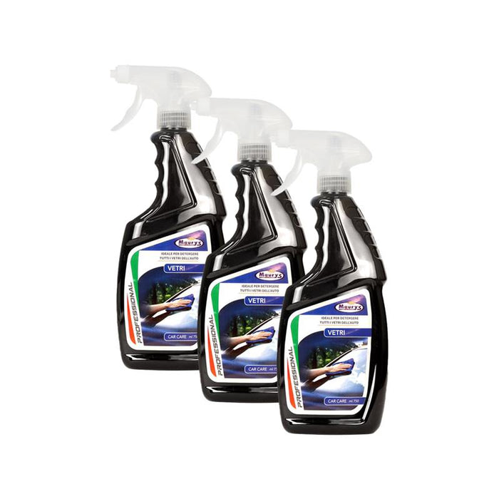KIT SET 3 PZ MAURY'S SPRAY AUTO VETRO  PULITO 750 ML