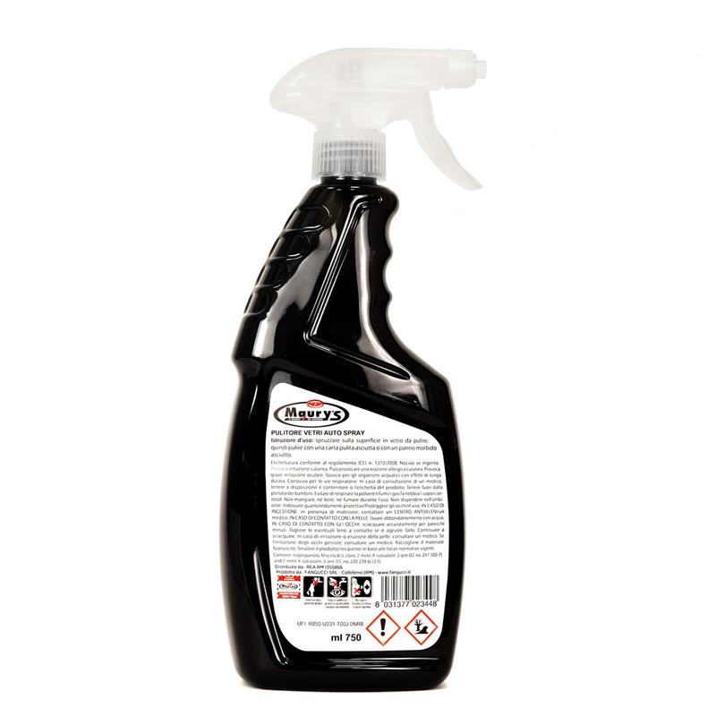 KIT SET 3 PZ MAURY'S SPRAY AUTO VETRO  PULITO 750 ML