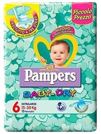 90 PAMPERS BABY DRY X/LARGE 6X15PZ
