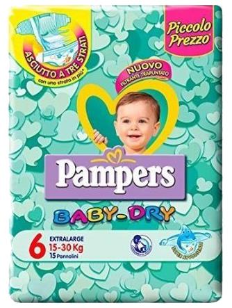 90 PAMPERS BABY DRY X/LARGE 6X15PZ