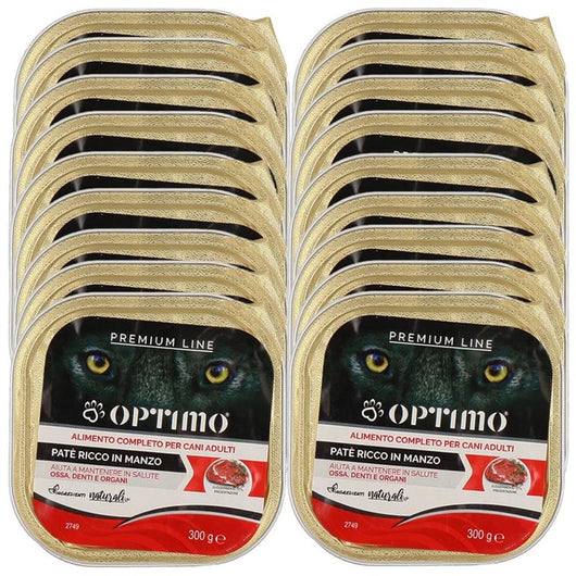 18 OPTIMO PATÈ PER CANE IN CONFEZIONE DA 300 GR GUSTO MANZO