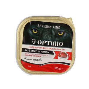 18 OPTIMO PATÈ PER CANE IN CONFEZIONE DA 300 GR GUSTO MANZO