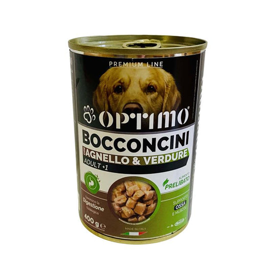 OPTIMO SET 12 BOCCONCINI PER CANE AL GUSTO DI AGNELLO E VERDURE DA 400 GR