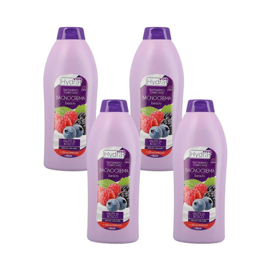 KIT SET 4 PZ MAURY'S BAGNOSCHIUMA 1 LT FRUTTI DI BOSCO