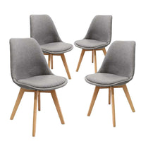 SET 4 SEDIA OSLO IN TESSUTO CON SEDUTA IMBOTTITA 54 X 48 X 84 CM COLORE GRIGIO