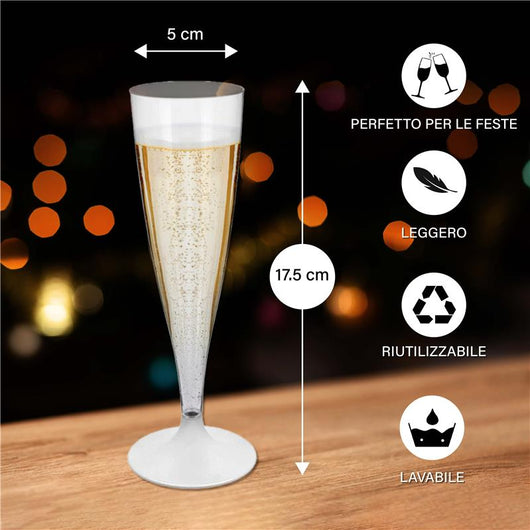 FLUTE SET 96 PZ CONFEZIONE 6 PEZZI L'UNA REALIZZATI IN PLASTICA COLORE ROSSO