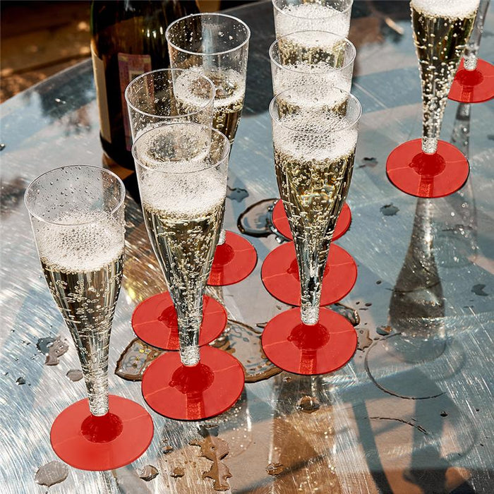 FLUTE SET 96 PZ CONFEZIONE 6 PEZZI L'UNA REALIZZATI IN PLASTICA COLORE ROSSO