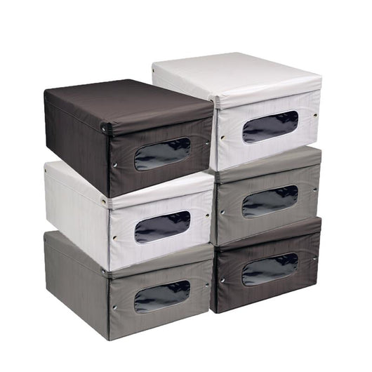 SET 6 SCATOLE BIANCHERIA WOODY CM.50X39X24 CM COLORAZIONE ASSORTITA