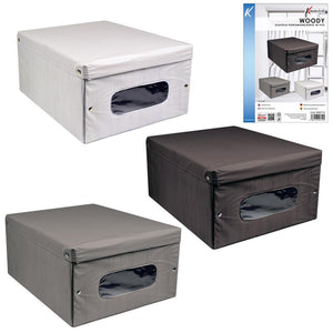 SET 6 SCATOLE BIANCHERIA WOODY CM.50X39X24 CM COLORAZIONE ASSORTITA