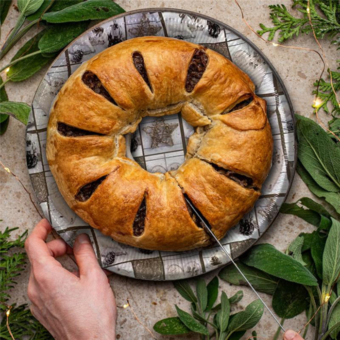 MAURY'S SET 3 VASSOI CHRISTMAS TONDI IN PLASTICA IN DECORO ASSORTITO 40 CM DIAMETRO