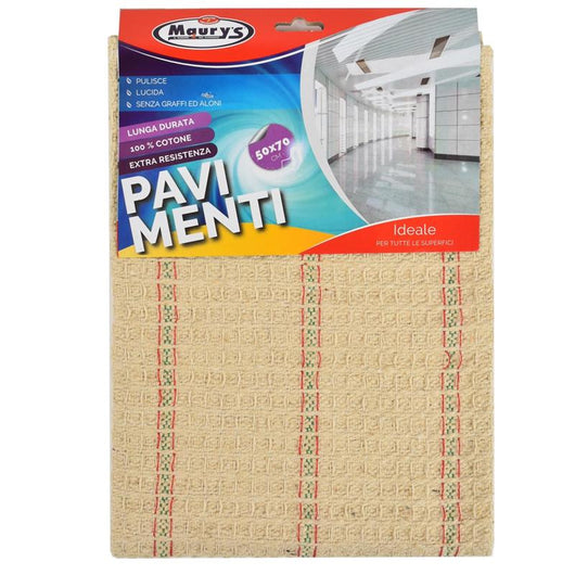 KIT SET 3 PZ MAURY'S STROFINACCIO PER PAVIMENTI 100% COTONE 50 X 70 CM