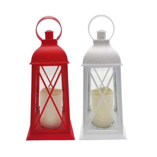 HIGH-TECH SET 2 LANTERNE LED CON CANDELA CM.14X30 H COLORI ASSORTITI